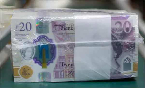 Vacuum packed British pounds